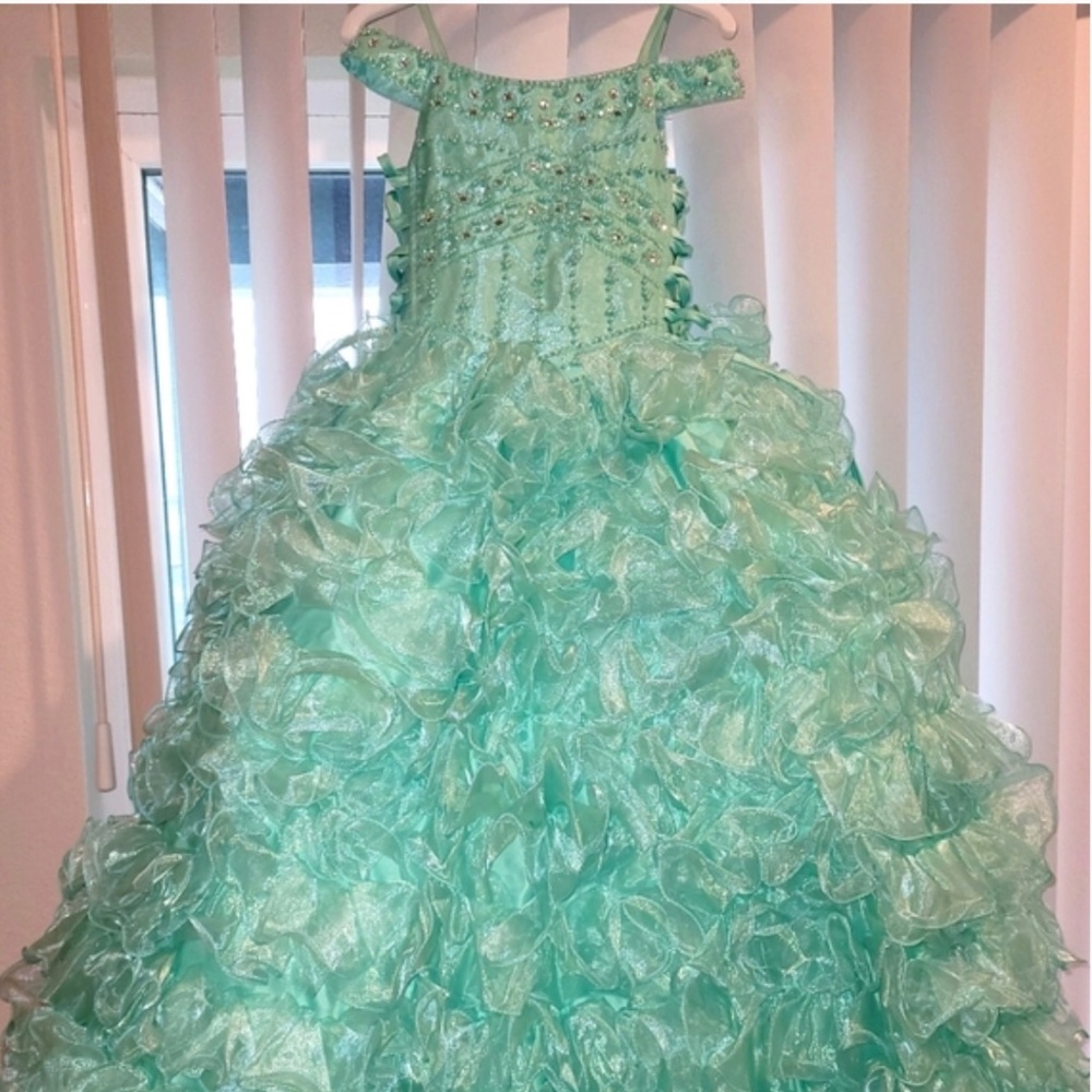 Elegant Mint Dress Size 8 pageant quincera party dress